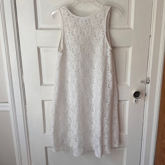 Profile by Gottex White Sheer Floral Lace Swim Coverup Dress Stretch Hi-Low Hem - Picture 5 of 16